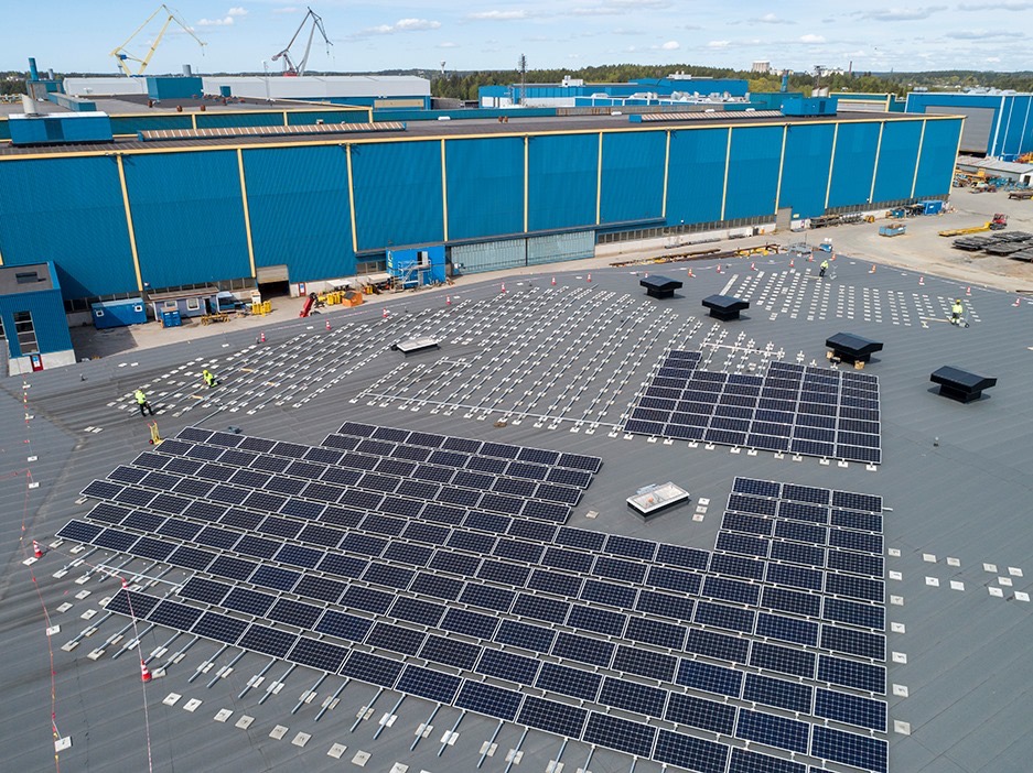 Aurinkopaneelit Meyer Turku, Turku energia, Finnwind