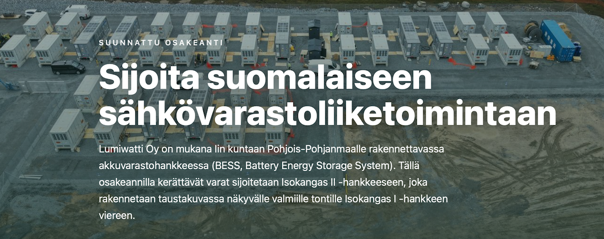 Kuvakaappaaus lumiwatti.fi sivustolta